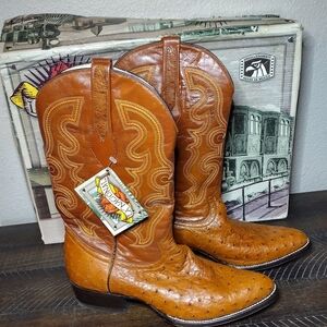 Handcrafted Ostrich Leather Cowboy Boots